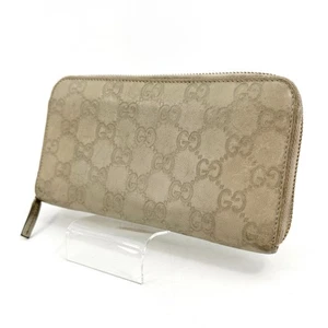 Gucci Long Wallet Purse Zipper GG Leather Off-White Authentic 90T0268 - Picture 1 of 24