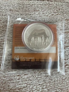 2016 P Australien Stock Pferd Silbermünze 1 Feinunze in Perth Mint Kapsel mit Zertifikat. - Bild 1 von 6