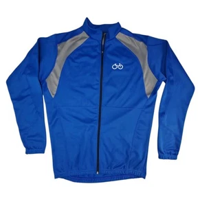 Urban Cycling Jacket Size L Blue Reflective Back Pocket Full Zip - Picture 1 of 8