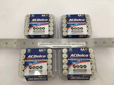 (120) NEW AA Batteries AC Delco Super Alkaline (4 x 30pk) ACDelco - Expire 2034 - Image 1 of 4