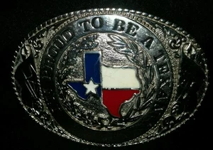 Men's or Women's "I'm Proud To Be A Texan" Heavy & Numbered Belt Buckle #1083 - Picture 1 of 3