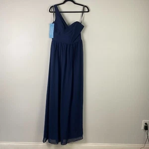 Signature Alfred Angelo Purple Maxi One Shoulder Bridesmaid Dress 6 Gown - Picture 1 of 9