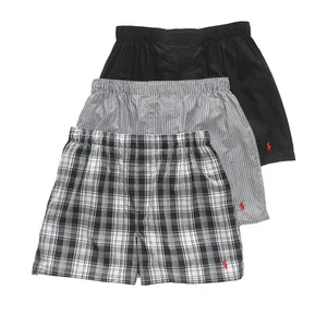 Boxers de algodón tejido Polo Ralph Lauren para hombre (pequeños, negros/bengal/stockton) $42 - Imagen 1 de 2