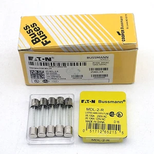 40 NEW BUSSMANN MDL-2-R Fuse,2A,Glass,MDL Series 8 Sleeves of 5 - Picture 1 of 6