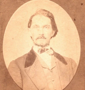 Wheeling West Virginia CDV Photo Bearded Man Antique 1860s D1 - Picture 1 of 3