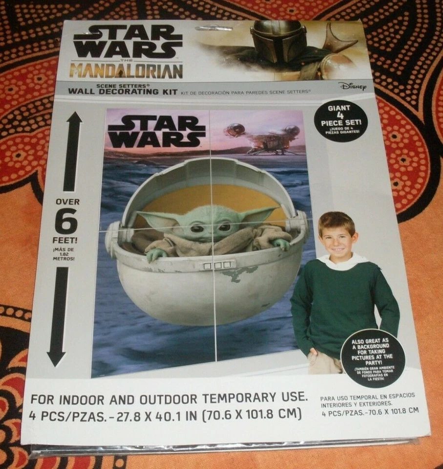 Star Wars Baby Yoda Escena Setter Mandaloriano Decoración de Pared Más de 6 Pies Foto 1 de 4