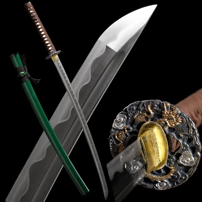Katana pulida a mano Full Tang japonesa 1095 acero al carbono espada samurai afilada Foto 1 de 4