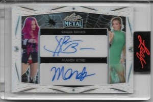 Sasha Banks Mandy Rose 2023 Leaf Metal Halloween Exclusive Dual Auto #2/2