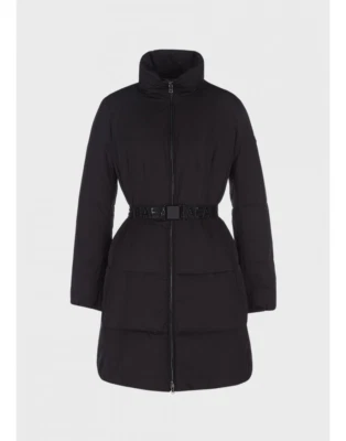 Chaqueta acolchada EMPORIO ARMANI para mujer con cinturón largo 3/4 cuello embudo talla IT48/US12 Foto 1 de 4