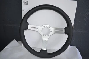 1968-1982 C3 Corvette Steering Wheel - Black Leather with Satin Spokes - #57667 - Picture 1 of 8
