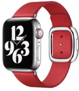 Original Apple Watch Armband Rot Scharlachrot Leder Modern Buckle 40mm 41mm 38mm 42mm - Bild 1 von 7