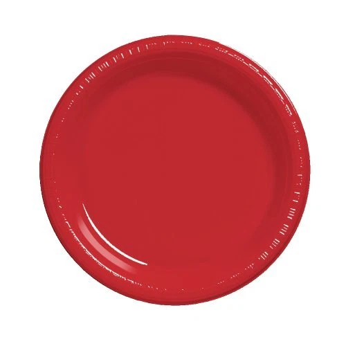 Creative Converting Touch of Color 20 Count Plastic Lunch Plates Classic Red