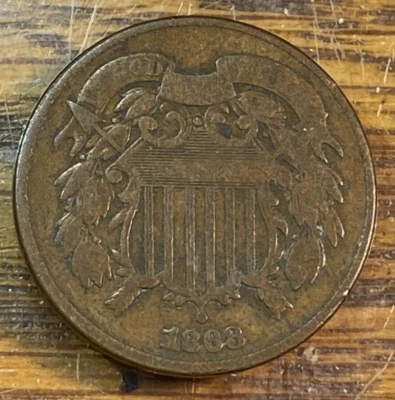 1868 Two Cent Piece Nice Original Fine CHRC - Image 1 of 2