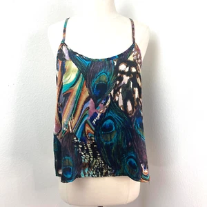 Camiseta sin mangas Y2K Forever 21 Peacock Med Racerback Boho Fairy Whimsygoth Festival - Imagen 1 de 10