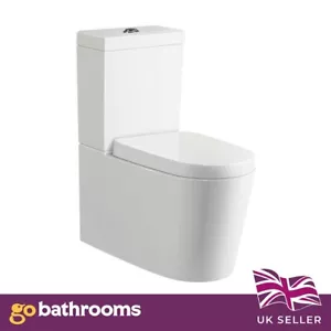 D Shape Bathroom Toilet Back to Wall Concealed Toilet Pan Modern WC & Seat - Picture 1 of 12
