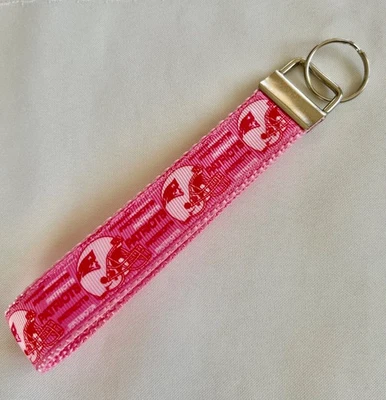 LLAVERO PULSERA HECHO A MANO Decorado con Cinta Rosa NUEVA INGLATERRA PATRIOTAS Foto 1 de 3