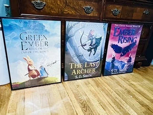 Rare Autographed -The Green Ember Series by S.D. Smith — Framed Set of 3 Posters - Picture 1 of 9