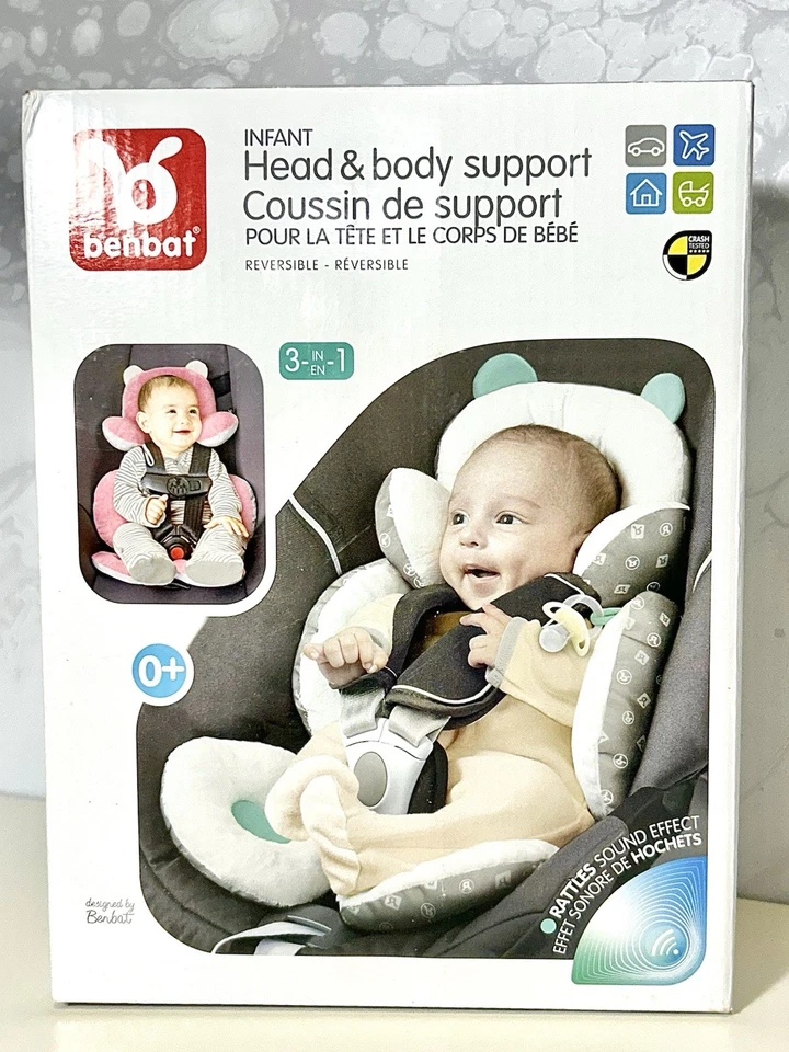 Cojín reversible rosa Benbat 3 en 1 con inserto de soporte para cabeza y cuerpo infantil Foto 1 de 4