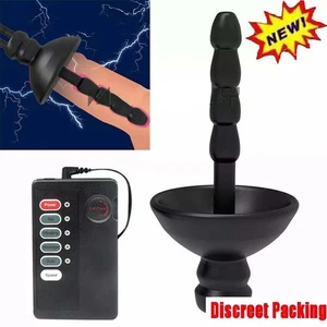 Silicone Electric E-stim Stretcher Urethral Sounding Rod Penis Plug Dilator Male - Picture 1 of 22