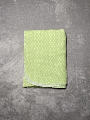 Зеленое детское одеяло крошечное белое в горошек круглое фланелевое милое 29 дюймов x 36 дюймов - Изображение 1 из 3