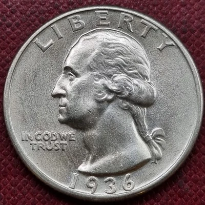 1936 Washington Quarter 25c Silver High Grade UNC Uncirculated #95061 - Image 1 of 2