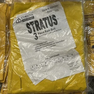 Cordova 3 Piezas Resistente Amarillo Traje de Lluvia Chaqueta Desmontable Capucha Babero Pantalones 7XL - Imagen 1 de 8