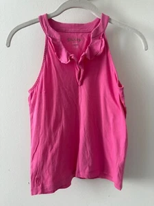 Lilly Pulitzer Girls Pink Cotton Sleeveless Ruffle Tank Top L (10) - Picture 1 of 4