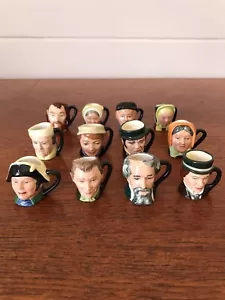 Complete Set Of 12 Royal Doulton Miniature Dickens Characters Toby Jugs 3.5cm - Picture 1 of 8