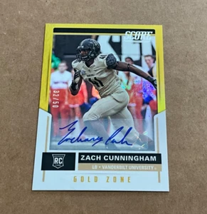 2017 Panini Score 344 Zach Cunningham Rookie Autograph /50 Gold Vanderbilt - Picture 1 of 2