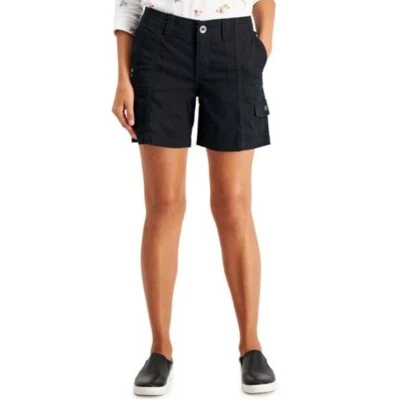 Style & Co Women's Petite Black Casual Comfort-Waist Cargo Shorts NWT - Image 1 of 4