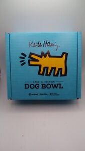 NEW Keith Haring Pet Releaf The Barking Dog Collection Dog Bowl Blue