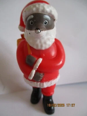 Figurine Petit ours Brun Papa  " Père-Noel hotte " - Photo 1/3