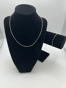 Vintage 24k GB Gold Bonded 17 inch Marina (Rope?) Necklace & 6 Inch Bracelet Set - Bild 1 von 11