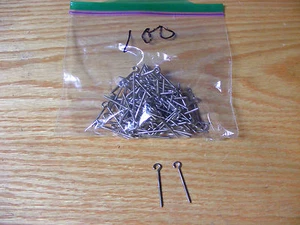 100 Vintage Nickel Plated Brass Open Screw Eyes for Lure Making .072X1 1/2" Size - Picture 1 of 4