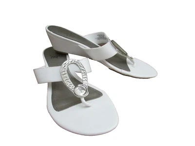 Impo Gailene White Sandals Silver Accent Size 8 M Gallery Heels Summer Shoes - Image 1 of 4