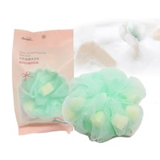 Dofash Heart-Shaped Sponge Bath Ball Great for Body Wash, Back and Body Scrub...