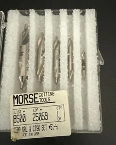 NOS MORSE 25059 HS 5pz SET PUNTE TRAPANO CONTROLAVELLO 60° #51-H #5 #4 #3 #2 #1 - Foto 1 di 14