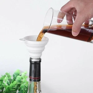 1 X Silicone Gel Practical Foldable Collapsible Style Funnel Hopper Kitchen Tool - Picture 1 of 12