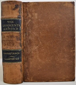 MARK TWAIN THE INNOCENTS ABROAD 1869 1st Edition Leather Binding Restored - Picture 1 of 22