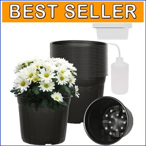 24-Pack 3 Gallon Flexible Plastic Plant Pots with Labels for Indoor & Outdoor - Picture 1 of 8