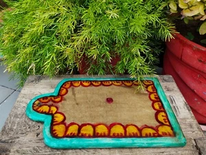 Antique Marble Stone Carved Hand Painted Design Kitchenware Chopping Board  - Picture 1 of 9