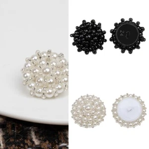 Resin Pearls Buttons For Shirts Dresses Jackets All Matching Craft Garment - Picture 1 of 21