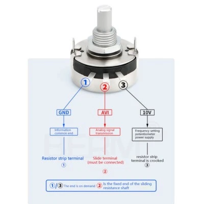 WTH118-2W 10K Ohm Rundwelle Carbon linear variabel Potentiometer mit Wählknopf - Bild 1 von 4
