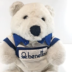 Vintage White Benetton Bear From The 80s. Original Height Approximately 25 Cm. - Picture 1 of 7