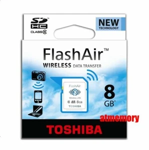 Genuine Toshiba 8GB FlashAir SD Card Wifi Wireless - Picture 1 of 1