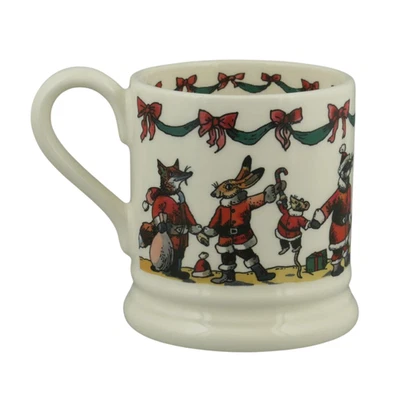 Mug: 1 x 300ml Emma Bridgewater Woodland Santa 1/2 Pint Mug, Ceramic