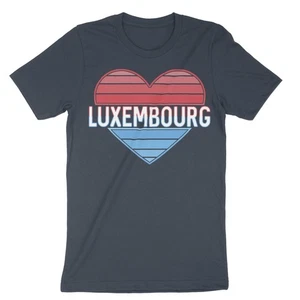 Luxembourg Heart Flag T-Shirt, Unisex Luxembourger Heritage Tee, Vacation Shirt - Picture 1 of 16