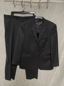 Jos A Bank Suit Men 42S Gray Striped Signature Gold 2B Academia 36X30 Pants Luxe - Picture 1 of 18