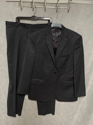 Jos A Bank Suit Men 42S Gray Striped Signature Gold 2B Academia 36X30 Pants Luxe - Image 1 of 4