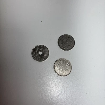 Germany Deutsche Mark 1 & 25 Coins~1950 & 1972 (2) - Image 1 of 4